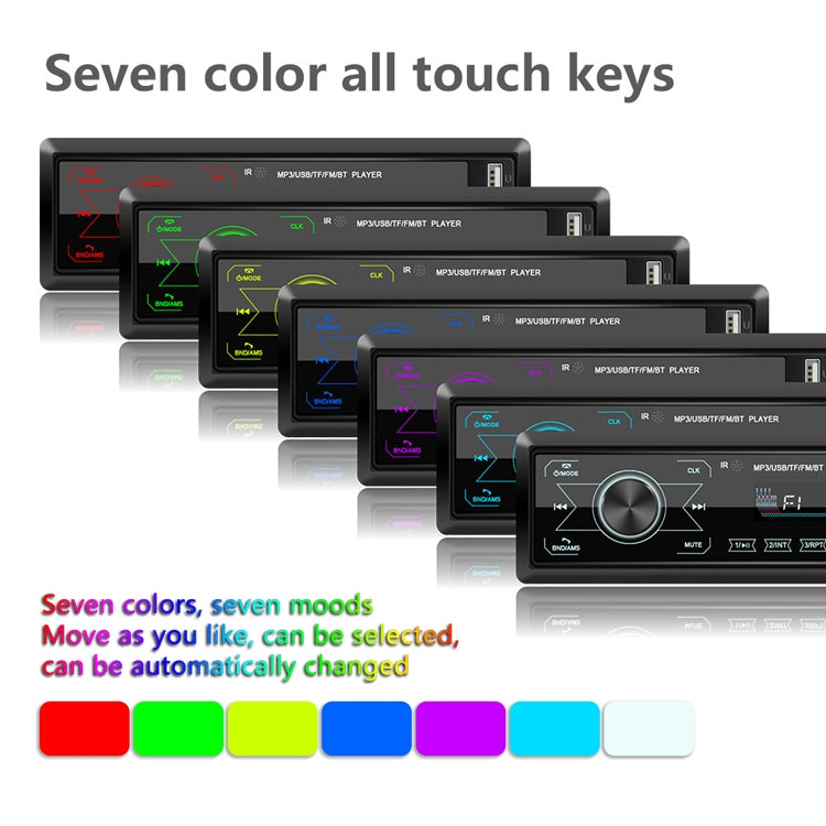 A2818 Car Bluetooth Speakerphone Car MP3 Player Function Touch Double U Disk Colorful Lights Radio, Specification: Standard+32G Memory Card - Car MP3 & MP4 & MP5 by PMC Jewellery | Online Shopping South Africa | PMC Jewellery | Buy Now Pay Later Mobicred