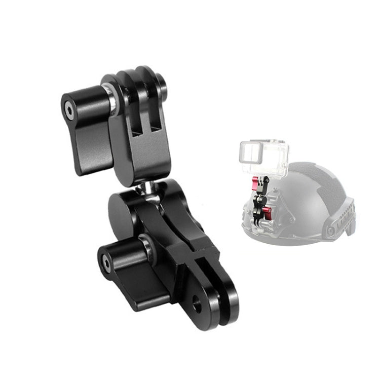 Aluminium Alloy 360 Degree Rotating Mount Adapter Adjustable Arm Connector for GoPro Hero11 Black / HERO10 Black /9 Black /8 Black /7 /6 /5 /5 Session /4 Session /4 /3+ /3 /2 /1, DJI Osmo Action and Other Action Cameras(Black) - Helmet Mount by PMC Jewellery | Online Shopping South Africa | PMC Jewellery | Buy Now Pay Later Mobicred