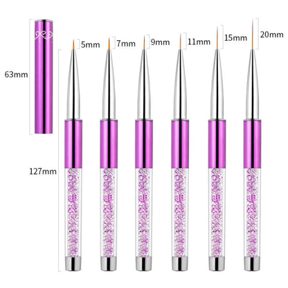 Nail Art Drawing Pen Purple Drill Rod Color Painting Flower Stripe Nail Brush With Pen Cover, Specification: 9mm - Nail Art Equipment by PMC Jewellery | Online Shopping South Africa | PMC Jewellery | Buy Now Pay Later Mobicred