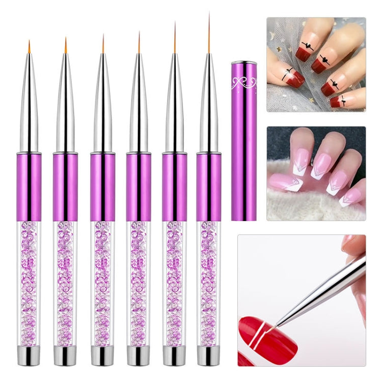 Nail Art Drawing Pen Purple Drill Rod Color Painting Flower Stripe Nail Brush With Pen Cover, Specification: 9mm - Nail Art Equipment by PMC Jewellery | Online Shopping South Africa | PMC Jewellery | Buy Now Pay Later Mobicred