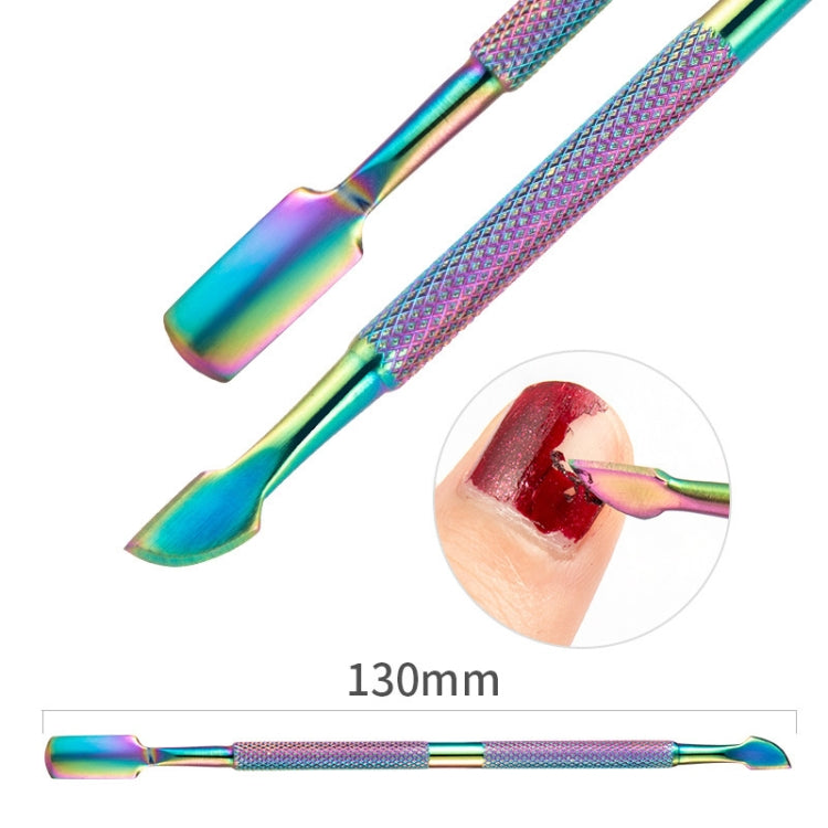 2 in 1 Color Titanium Nail Remover Set Stainless Steel Double-headed Dead Skin Push Set - Nail Art Equipment by PMC Jewellery | Online Shopping South Africa | PMC Jewellery | Buy Now Pay Later Mobicred