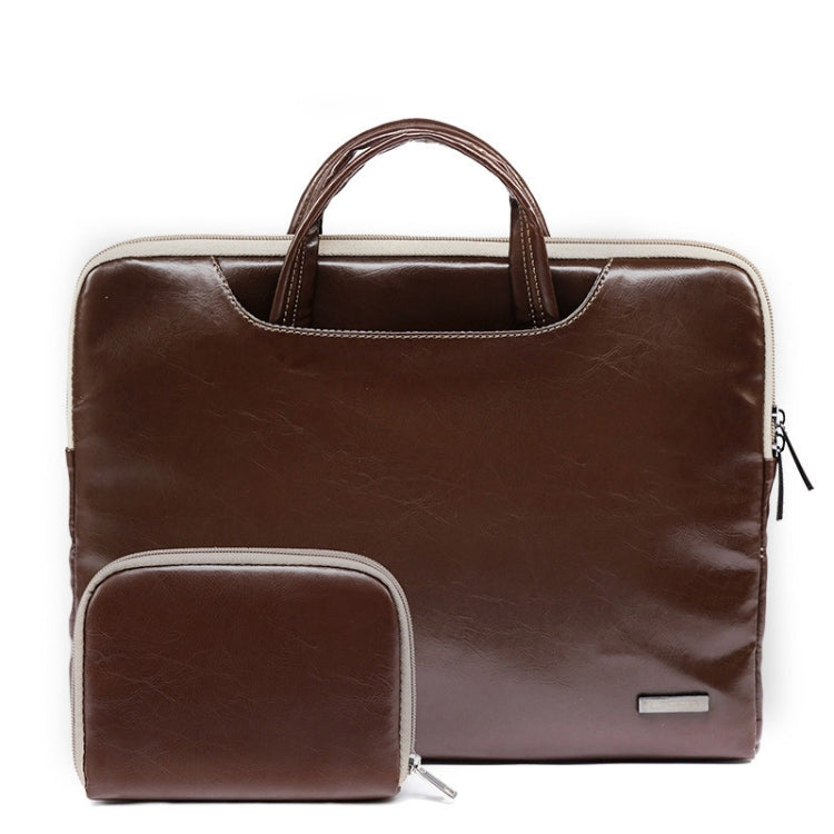 LiSEN LS-116 Simple Laptop Bag Business Laptop Liner Bag, Size: 11.6 inch(PU Brown) - Other by LiSEN | Online Shopping South Africa | PMC Jewellery | Buy Now Pay Later Mobicred