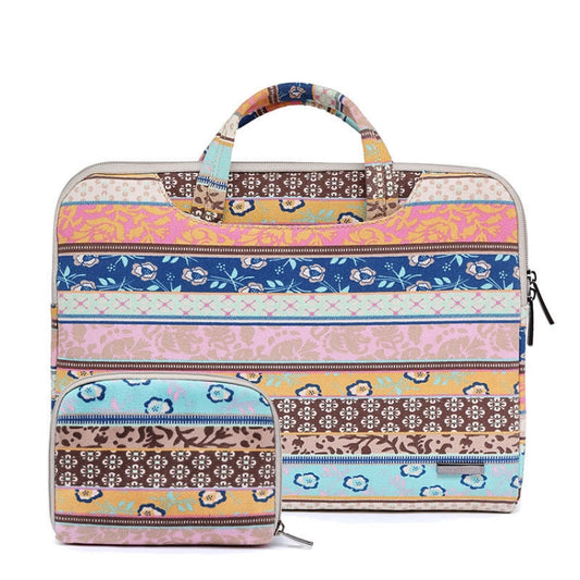 LiSEN LS-116 Simple Laptop Bag Business Laptop Liner Bag, Size: 13.3 inch(Canvas Vintage Pattern Pink) - 13.3 inch by LiSEN | Online Shopping South Africa | PMC Jewellery | Buy Now Pay Later Mobicred