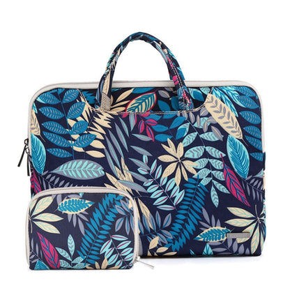 LiSEN LS-116 Simple Laptop Bag Business Laptop Liner Bag, Size: 13.3 inch(Canvas Colorful Leaves Blue) - 13.3 inch by LiSEN | Online Shopping South Africa | PMC Jewellery | Buy Now Pay Later Mobicred