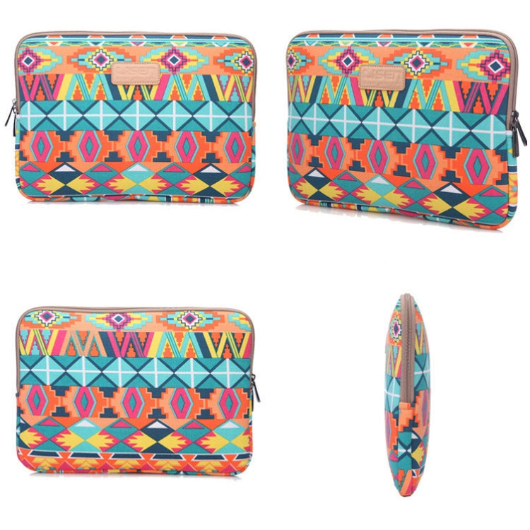 LiSEN LS-518 Lingge Pattern Laptop Computer Liner Bags, Size: 14 inch(Orange Pattern Geometry) - free shipping - PMC Jewellery - Order now!