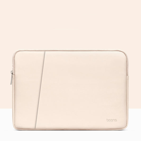 Baona BN-Q004 PU Leather Laptop Bag, Colour: Double-layer Apricot, Size: 16/17 inch - 15.6 - 17 inch by Baona | Online Shopping South Africa | PMC Jewellery | Buy Now Pay Later Mobicred