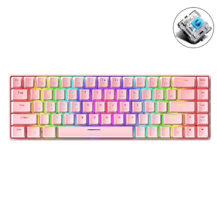 T8 68 Keys Mechanical Gaming Keyboard RGB Backlit Wired Keyboard, Cable Length:1.6m(Pink Green Shaft) - Wired Keyboard by PMC Jewellery | Online Shopping South Africa | PMC Jewellery | Buy Now Pay Later Mobicred