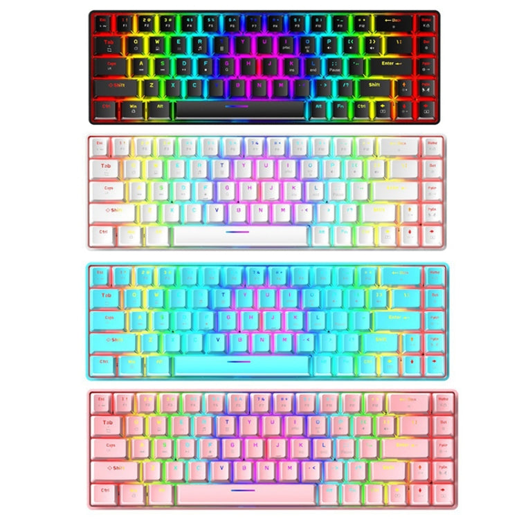 T8 68 Keys Mechanical Gaming Keyboard RGB Backlit Wired Keyboard, Cable Length:1.6m(White Green Shaft) - Wired Keyboard by PMC Jewellery | Online Shopping South Africa | PMC Jewellery | Buy Now Pay Later Mobicred