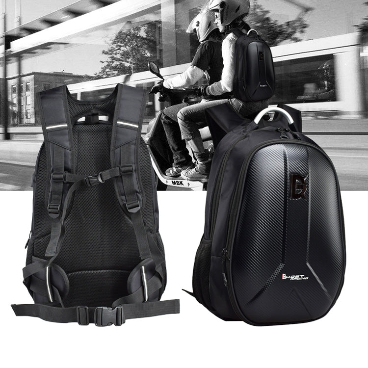 GHOST RACING GR-BB02 Men Motorcycle Riding Backpack Helmet Hard Shell Backpack Locomotive Travel Computer Bag(Black) - Bags & Luggages by GHOST RACING | Online Shopping South Africa | PMC Jewellery | Buy Now Pay Later Mobicred