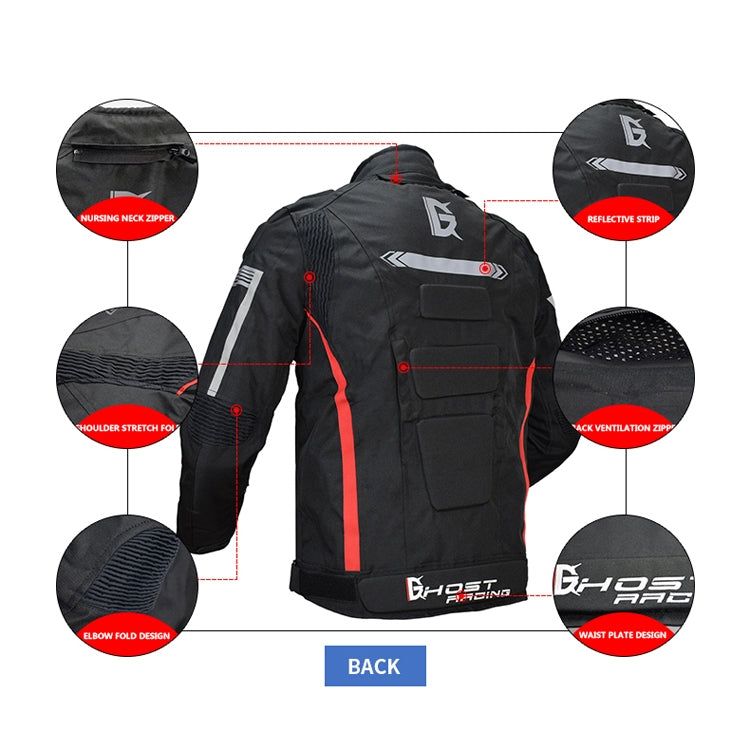 GHOST RACING GR-Y07 Motorcycle Cycling Jacket Four Seasons Locomotive Racing Anti-Fall Cloth, Size: L(Black) - Protective Gear by GHOST RACING | Online Shopping South Africa | PMC Jewellery | Buy Now Pay Later Mobicred