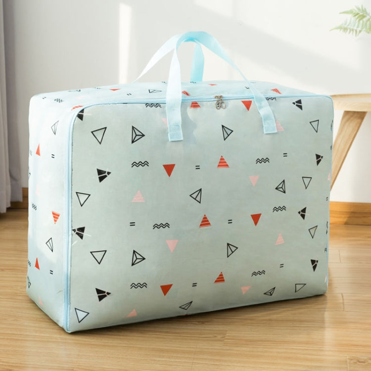 Oxford Cloth Quilt Moisture-Proof & Waterproof Storage Bag Zipper Portable Moving Luggage Bag, Specification: 55x33x20cm(Blue Triangle) - Storage Bags by PMC Jewellery | Online Shopping South Africa | PMC Jewellery