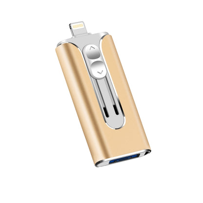 64GB Micro USB + 8 Pin + USB 2.0 3 in 1 Mobile Phone Computer U-Disk(Gold) - U Disk & Card Reader by PMC Jewellery | Online Shopping South Africa | PMC Jewellery | Buy Now Pay Later Mobicred