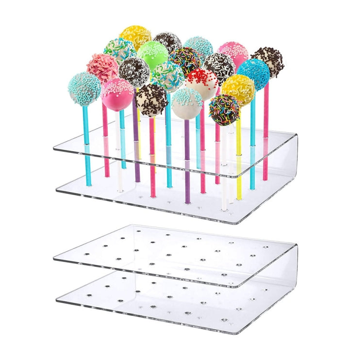 2pcs / Set 20-Hole Lollipop Stand Snack Stick Display Stand(Transparent) - Shelf by PMC TechLife | Online Shopping South Africa | PMC TechLife