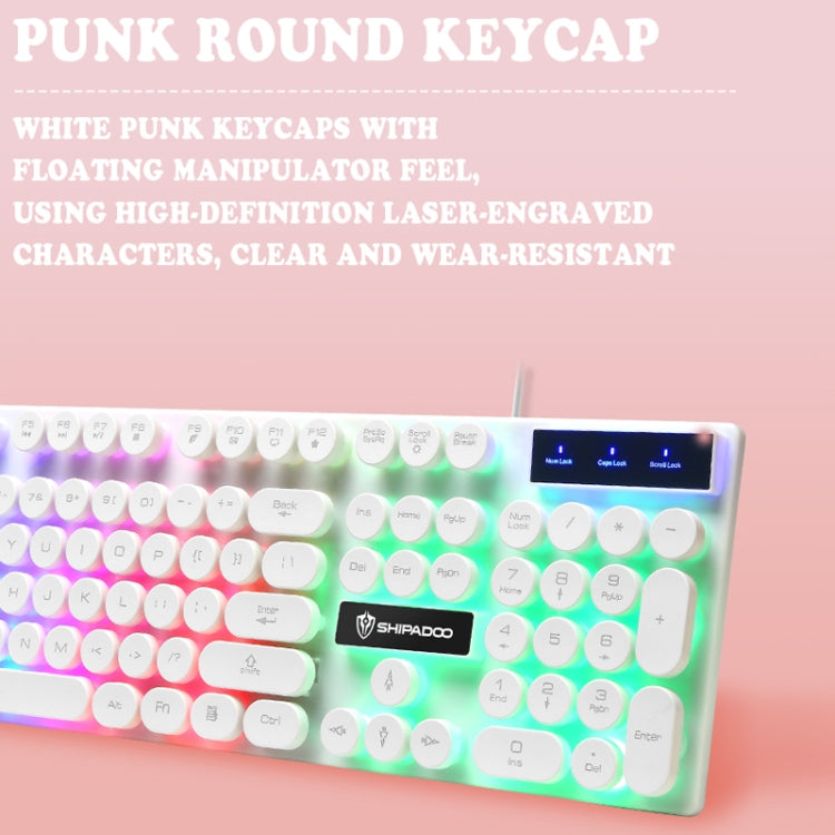 Shipadoo LD-122 4 in 1 Girly Glowing Keyboard + Mouse + Earphone + Mouse Pad Set(Pink Punk) - Wired Keyboard by Shipadoo | Online Shopping South Africa | PMC Jewellery | Buy Now Pay Later Mobicred