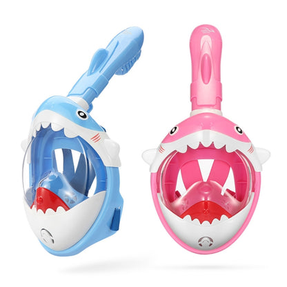 Cartoon Kids Full Dry Diving Mask Swimming Anti-Fog Snorkeling Mask, Size: XS(Shark Pink) - Diving Mask by PMC Jewellery | Online Shopping South Africa | PMC Jewellery | Buy Now Pay Later Mobicred