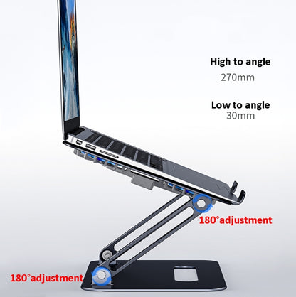 BONERUY P43F Aluminum Alloy Folding Computer Stand Notebook Cooling Stand, Colour: Gray with Type-C Cable - Cooling Pads by BONERUY | Online Shopping South Africa | PMC Jewellery | Buy Now Pay Later Mobicred