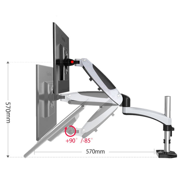 Gibbon Mounts Desktop Lifting Rotating Computer Monitor Stand, Specification Table Clip Black GM112C - free shipping - PMC Jewellery - Order now!