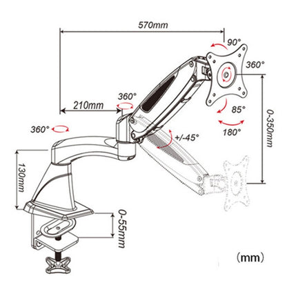 Gibbon Mounts Multifunctional Telescopic Rotating Lifting Monitor Stand, Color: GM112FC Clip Table Black - Laptop Stand by PMC Jewellery | Online Shopping South Africa | PMC Jewellery | Buy Now Pay Later Mobicred