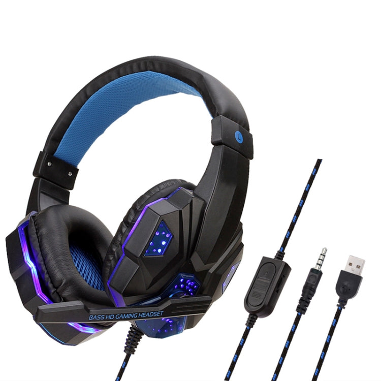 Soyto SY830 Computer Games Luminous Wired Headset, Color: For PS4 (Black Blue) - Multimedia Headset by Soyto | Online Shopping South Africa | PMC Jewellery | Buy Now Pay Later Mobicred