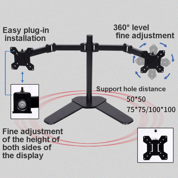 Desktop Lifting Monitor Stand Bracket Dual Screen Desk Base - TV Brackets & Mounts by PMC TechLife | Online Shopping South Africa | PMC TechLife | Buy Now Pay Later Mobicred
