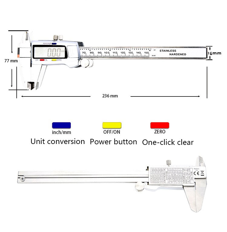 JS-04 Stainless Steel Electronic Digital Caliper, Specification: 0-150mm - Measuring Tools by PMC Jewellery | Online Shopping South Africa | PMC Jewellery | Buy Now Pay Later Mobicred