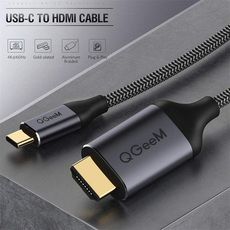 QGeeM QG-UA09 Type-C To HDMI Cable 1.8m - Cable by QGeeM | Online Shopping South Africa | PMC Jewellery | Buy Now Pay Later Mobicred