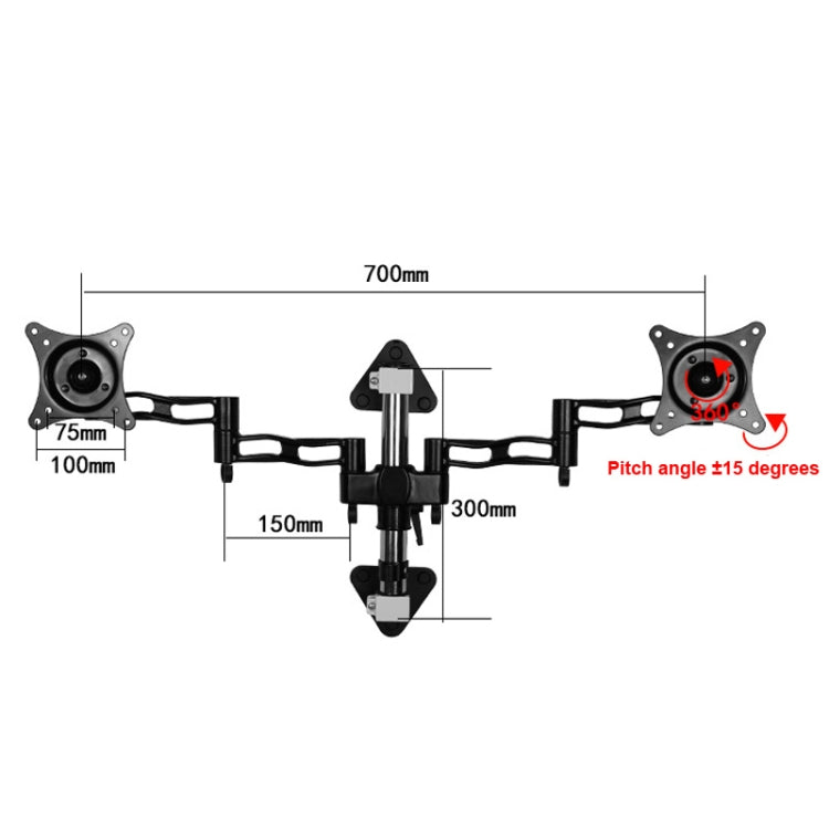 Gibbon Mounts D08W-300  Monitor Bracket Dual Screen Wall Bracket Splicing Computer Bracket - Laptop Stand by Gibbon Mounts | Online Shopping South Africa | PMC Jewellery | Buy Now Pay Later Mobicred