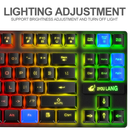 ZIYOU LANG T87 Gaming Luminous Wireless Keyboard and Mouse Set(Blue) - Wireless Keyboard by ZIYOU LANG | Online Shopping South Africa | PMC Jewellery | Buy Now Pay Later Mobicred