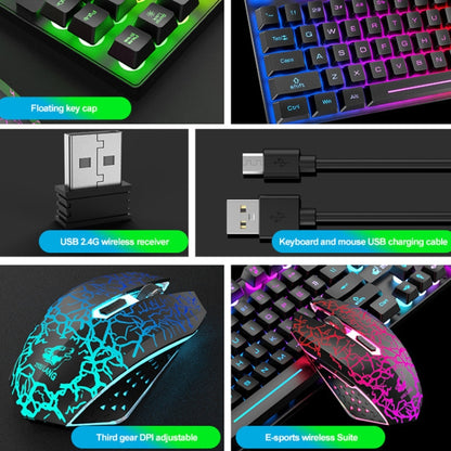 ZIYOU LANG T87 Gaming Luminous Wireless Keyboard and Mouse Set(Blue) - Wireless Keyboard by ZIYOU LANG | Online Shopping South Africa | PMC Jewellery | Buy Now Pay Later Mobicred