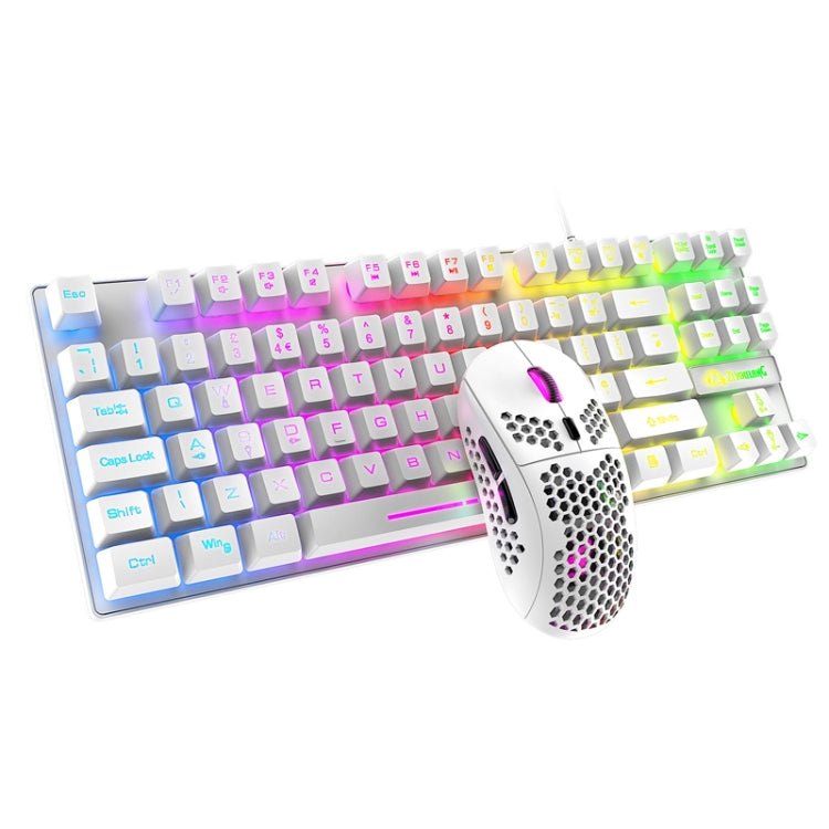 ZIYOU LANG T2 88 Keys Gaming Mechanical Luminous Keyboard and Mouse Set, Cable Length: 1.6m(White) - Wired Keyboard by PMC Jewellery | Online Shopping South Africa | PMC Jewellery | Buy Now Pay Later Mobicred