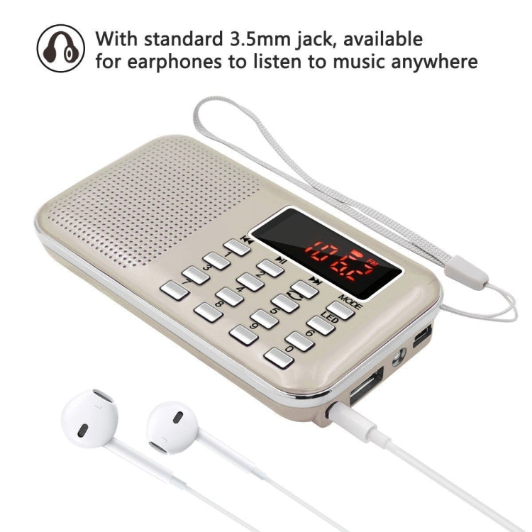 L-218AM  MP3 Radio Speaker Player Support TF Card USB with LED Flashlight Function(Black) - Radio Player by PMC Jewellery | Online Shopping South Africa | PMC Jewellery | Buy Now Pay Later Mobicred