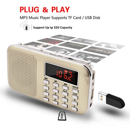 L-218AM  MP3 Radio Speaker Player Support TF Card USB with LED Flashlight Function(Blue) - Radio Player by PMC Jewellery | Online Shopping South Africa | PMC Jewellery | Buy Now Pay Later Mobicred