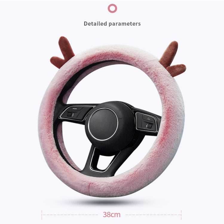 Antler Thick Plush Steering Wheel Cover, Style: D Type (Black) - free shipping - PMC TechLife - Order now!