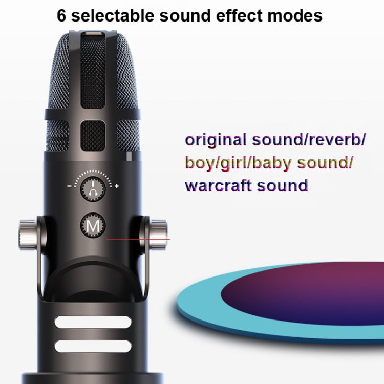 M9 RGB Condenser Microphone Built-in Sound Card,Style: Computer+Type-C+8pin - Microphone by PMC Jewellery | Online Shopping South Africa | PMC Jewellery | Buy Now Pay Later Mobicred