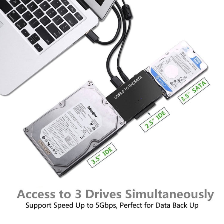 USB3.0 To SATA / IDE Easy Drive Cable External Hard Disk Adapter, Plug Specifications: US Plug - USB to IDE / SATA by PMC Jewellery | Online Shopping South Africa | PMC Jewellery | Buy Now Pay Later Mobicred