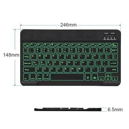 78 Keys 10 Inch RGB Colorful Backlit Bluetooth Keyboard For Mobile Phone / Tablet(White) - Wireless Keyboard by PMC Jewellery | Online Shopping South Africa | PMC Jewellery | Buy Now Pay Later Mobicred