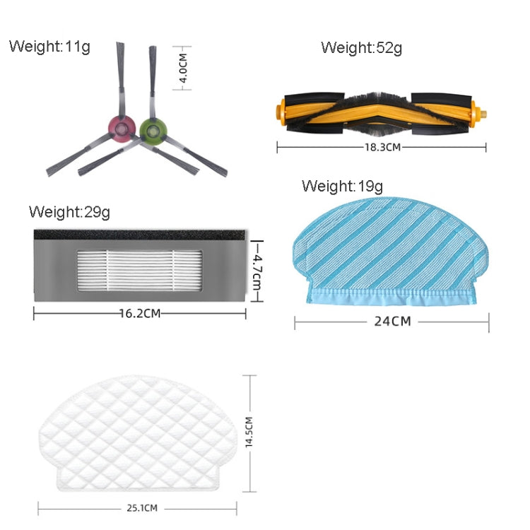 13 In 1 Set For ECOVACS OZMO 950 920 T5  DX55 DJ65 Vacuum Cleaner Accessories - For ECOVACS Accessories by PMC Jewellery | Online Shopping South Africa | PMC Jewellery | Buy Now Pay Later Mobicred