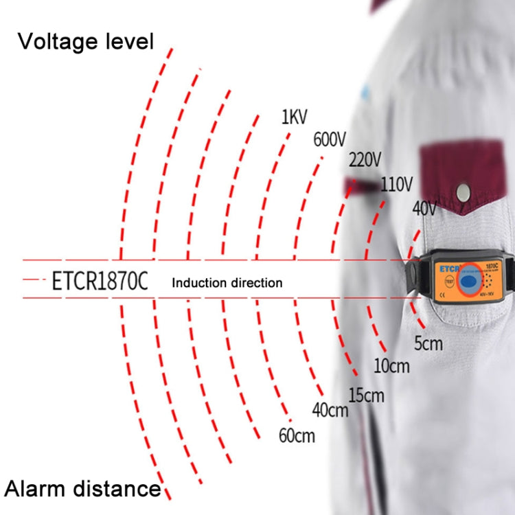 ETCR Non-contact High Voltage Alarm Ellectrician Test Pen, Model: ETCR1870C For Arm - Current & Voltage Tester by ETCR | Online Shopping South Africa | PMC Jewellery | Buy Now Pay Later Mobicred