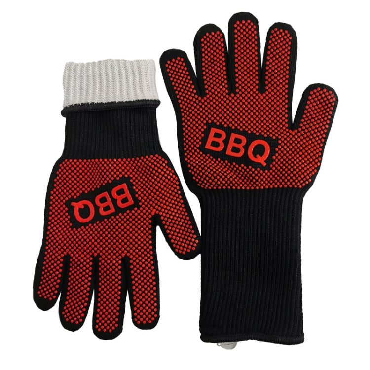 1 Pair High Temperature Resistant Silicone BBQ Gloves  Anti-Scalding Gloves(BBQ Red) - Safety Gloves by PMC Jewellery | Online Shopping South Africa | PMC Jewellery