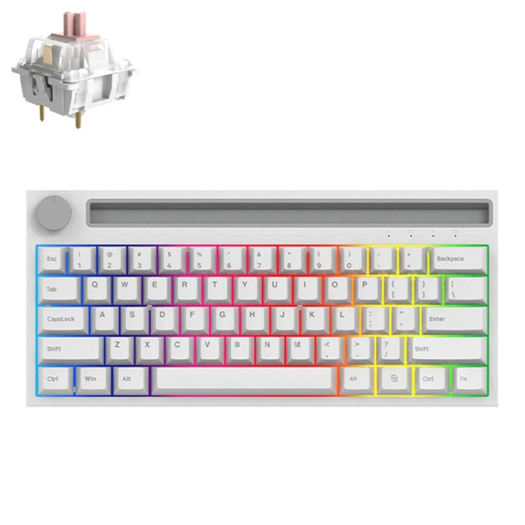 Ajazz K620T 62 Keys Bluetooth Wireless Dual Mode Mechanical Keyboard, Style: Pink Shaft (White) - Wireless Keyboard by Ajazz | Online Shopping South Africa | PMC Jewellery | Buy Now Pay Later Mobicred