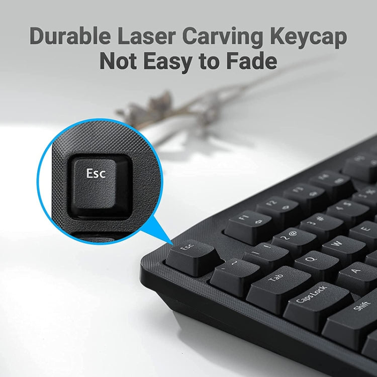 Rapoo X1800PRO 104 Keys Waterproof Multimedia Wireless Keyboard Mouse Set(Black) - free shipping - PMC Jewellery - Order now!