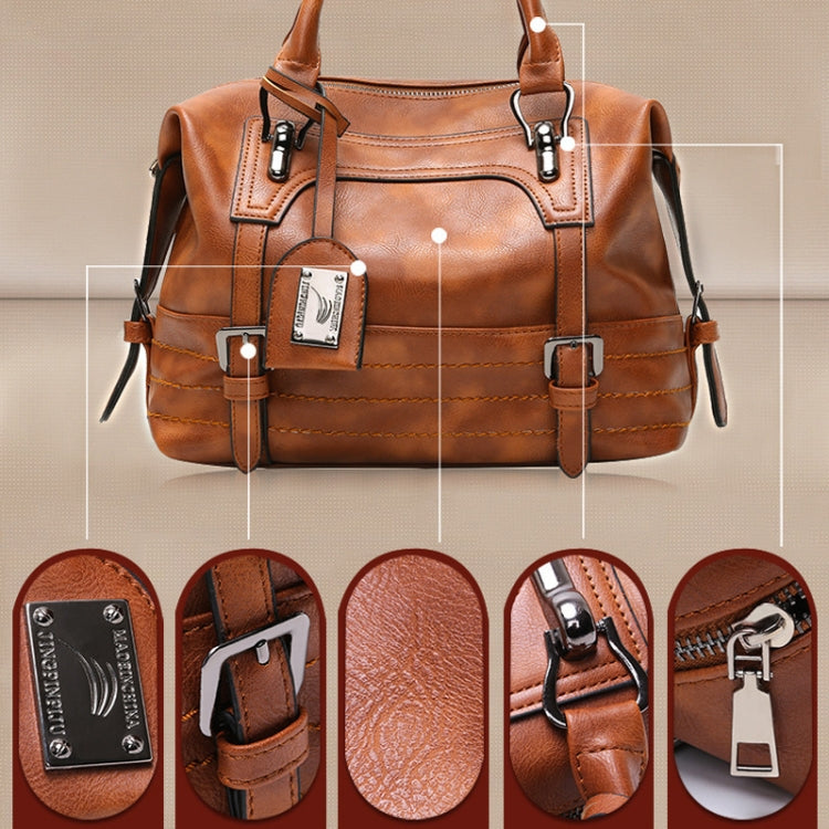 Ladies Casual Handbag Soft-faced Solid Color One-shoulder Diagonal Large Bag(Black) - free shipping - PMC TechLife - Order now!