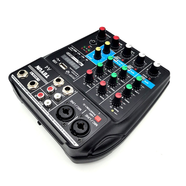 TEYUN A4 4-way Small Microphone Digital Mixer Live Recording Effector(US Plug) - Live Sound Effects Processors by TEYUN | Online Shopping South Africa | PMC Jewellery | Buy Now Pay Later Mobicred