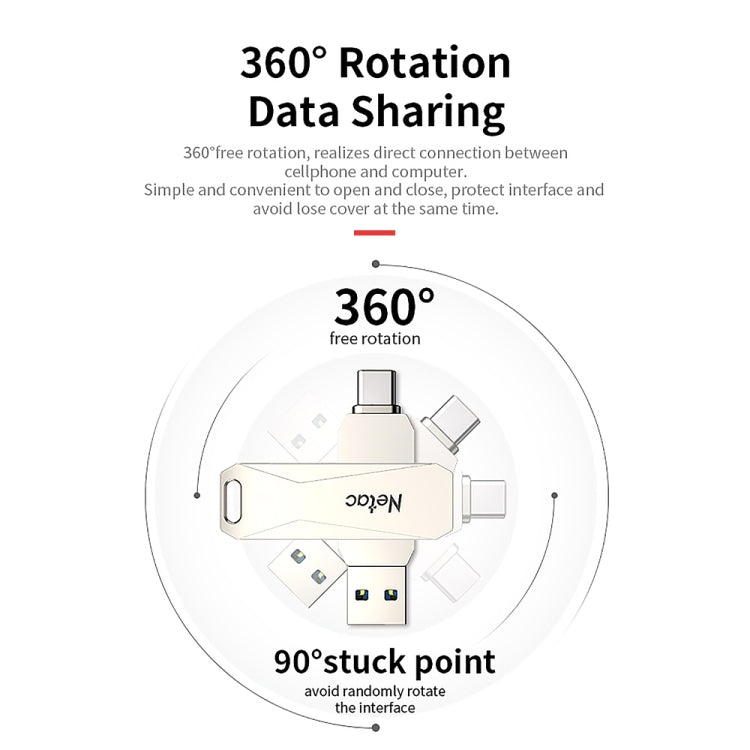 Netac U782C Type-C Dual Interface High-Speed Metal Computer USB Flash Drive, Capacity: 128GB - USB Flash Drives by Netac | Online Shopping South Africa | PMC Jewellery | Buy Now Pay Later Mobicred