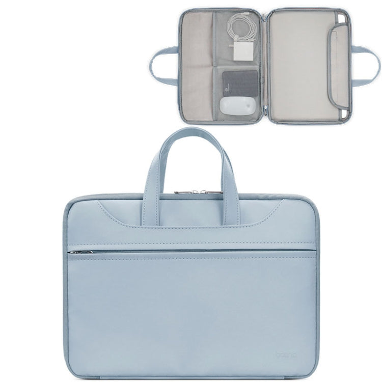 Baona BN-Q006 PU Leather Full Opening Laptop Handbag For 14 inches(Sky Blue) - 15 inch by Baona | Online Shopping South Africa | PMC Jewellery | Buy Now Pay Later Mobicred