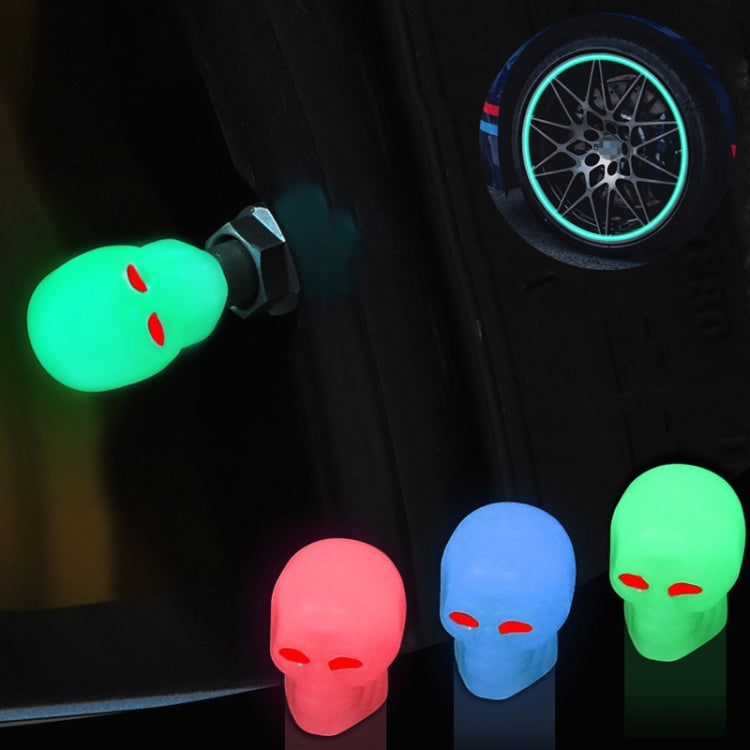 1 Sets Car Tire Luminous Valve Cap Motorcycle Skull Valve Core Cap(Red) - Tire Valve Caps by PMC TechLife | Online Shopping South Africa | PMC TechLife