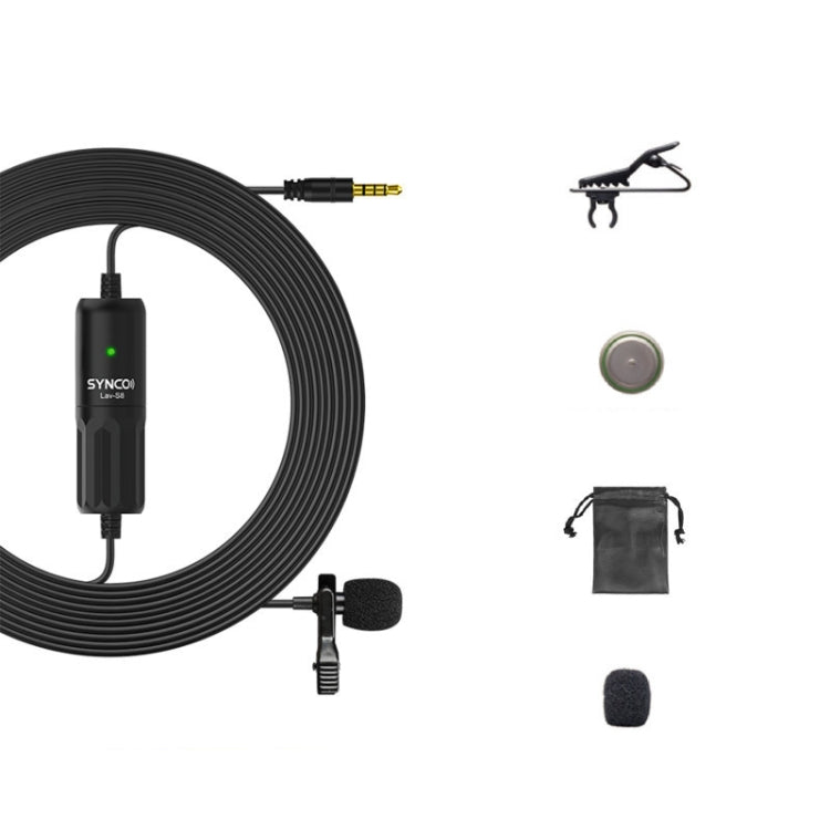 SYNCO S8 Lavalier Live Wired Microphone, Spec: Black - Microphone by SYNCO | Online Shopping South Africa | PMC TechLife | Buy Now Pay Later Mobicred