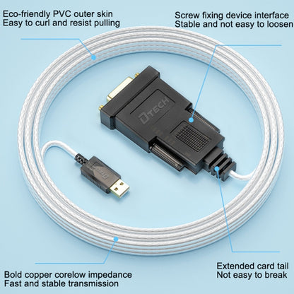 DTECH DT-5002A 1.8m USB To RS232 Serial Line DB9 Needle COM Port - RS485 / RS232 Series by DTECH | Online Shopping South Africa | PMC Jewellery | Buy Now Pay Later Mobicred