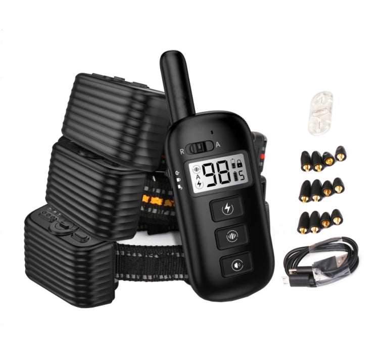 Remote Control Trainer Dog Collar Automatic Bark Stop Device, Specification: 1 Drag 1 (Black) - Training Aids by PMC Jewellery | Online Shopping South Africa | PMC Jewellery | Buy Now Pay Later Mobicred