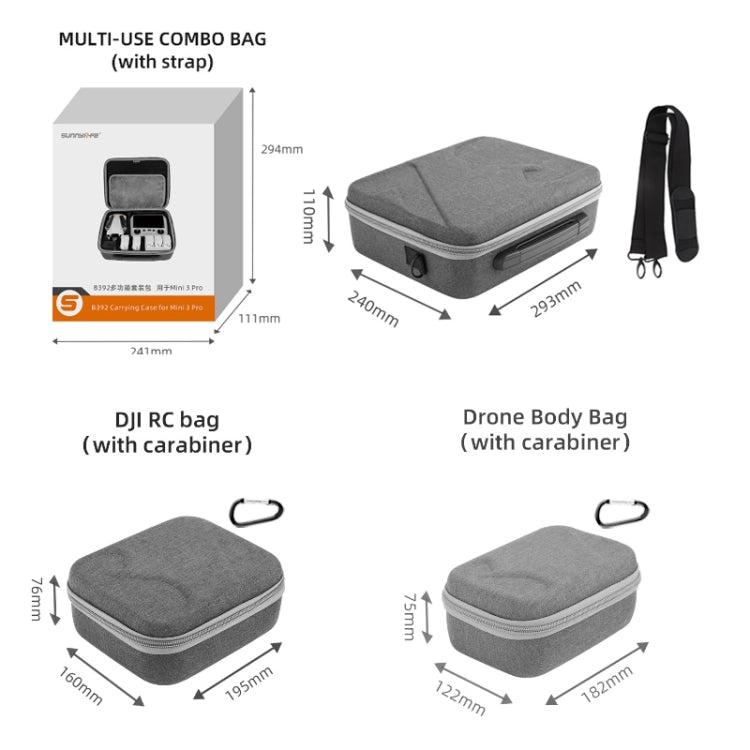 Sunnylife Drone Protective Storage Bag for DJI Mini 3 Pro,Style: Simplified Version Bag - Carry Cases & Bags by Sunnylife | Online Shopping South Africa | PMC TechLife | Buy Now Pay Later Mobicred